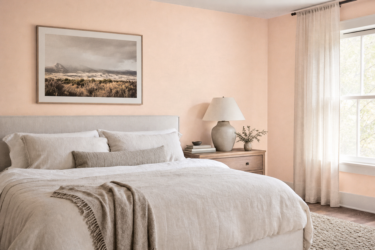 Pink Beach by Benjamin Moore on interiors