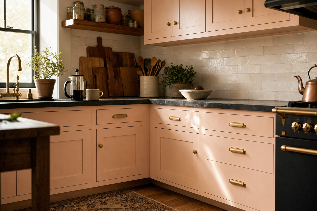 Rose by Benjamin Moore on cabinets