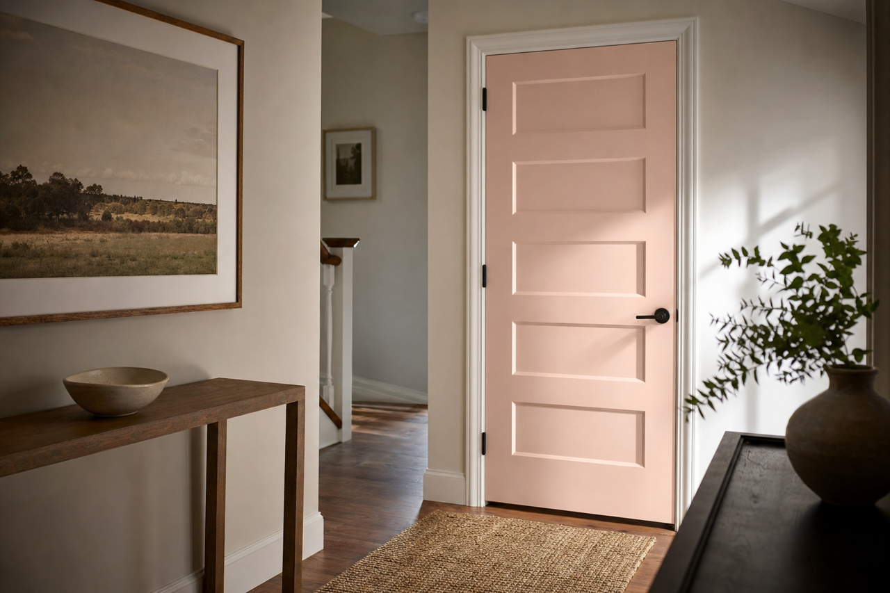 Rose by Benjamin Moore on interior-doors