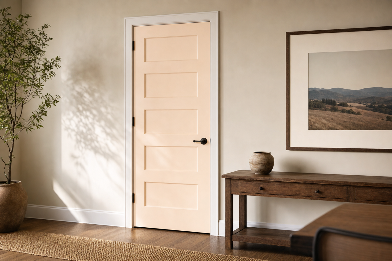 Pensacola Pink by Benjamin Moore on interior-doors