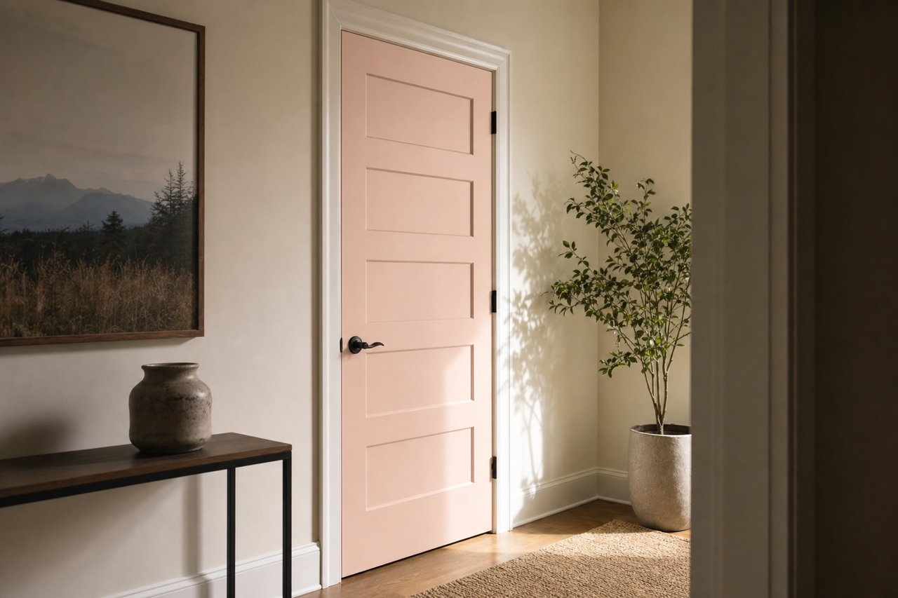 Rosetone by Benjamin Moore on interior-doors