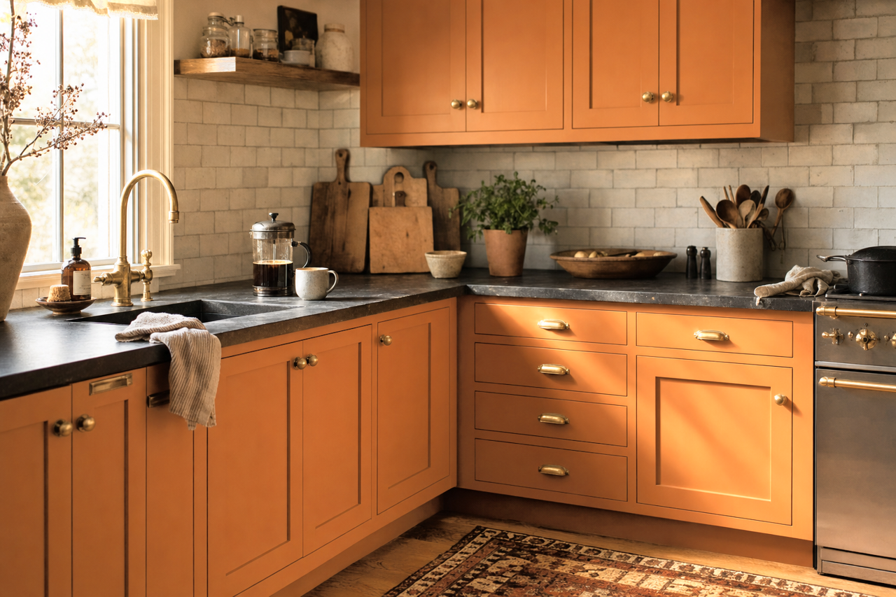 Cornucopia by Benjamin Moore on cabinets
