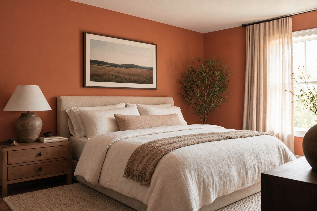 Burnt by Benjamin Moore on interiors