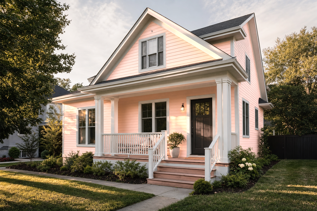 Antique Coral by Benjamin Moore on exterior