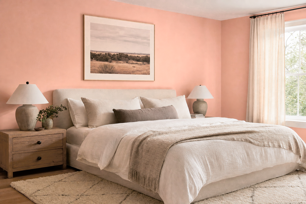 Peach Mousse by Benjamin Moore on interiors