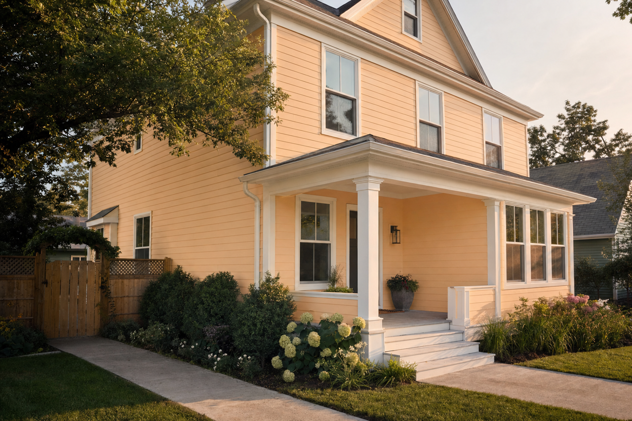 Delicate by Benjamin Moore on exterior