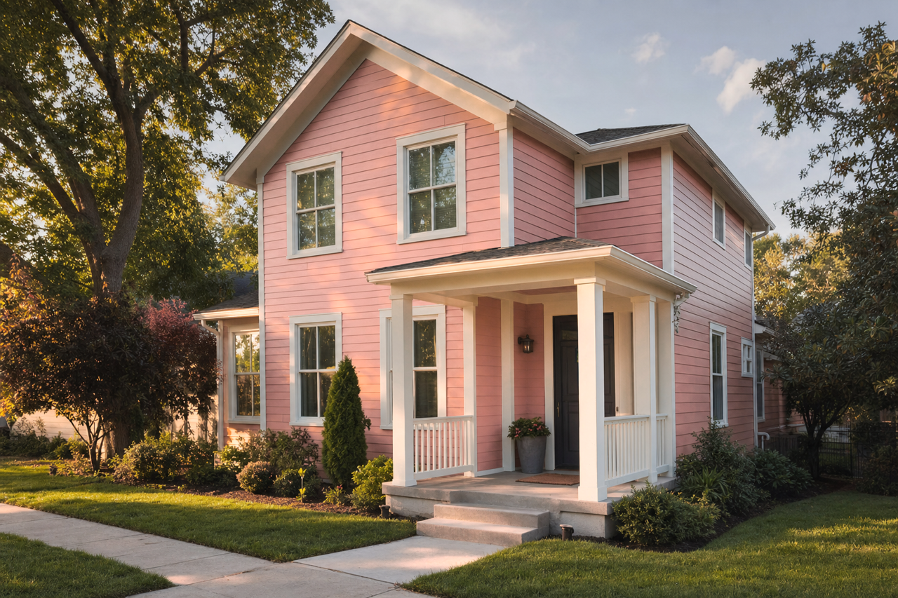 Mesa Peach by Benjamin Moore on exterior