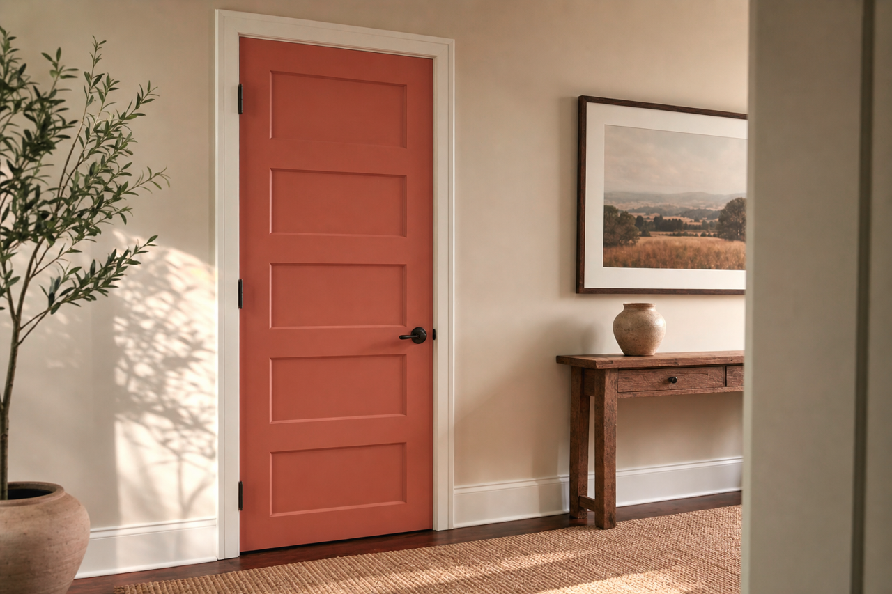 Baked by Benjamin Moore on interior-doors