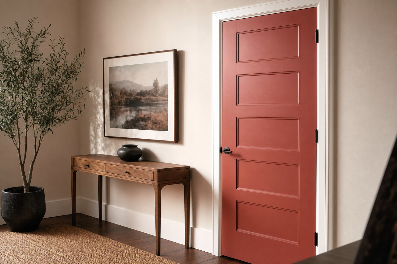 Warm by Benjamin Moore on interior-doors