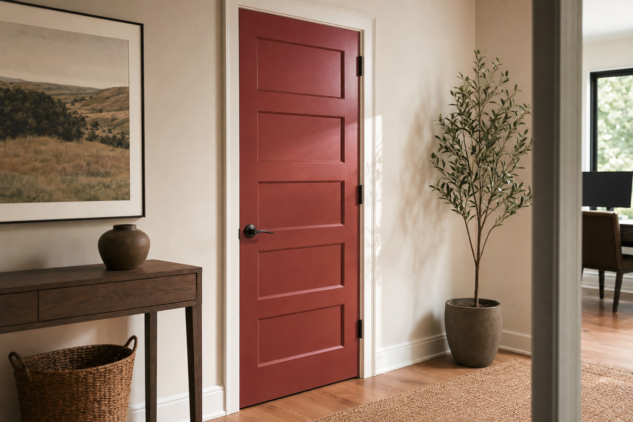 Onondaga Clay by Benjamin Moore on interior-doors