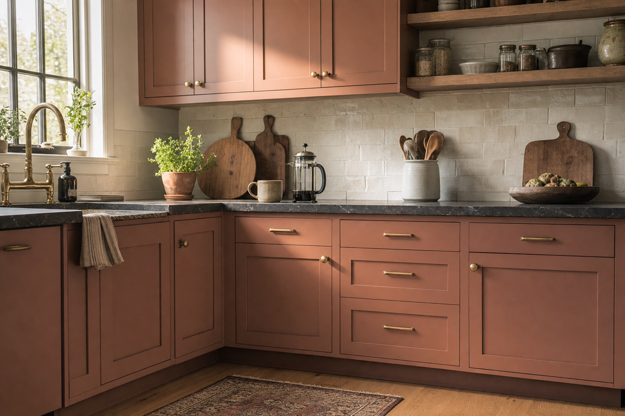 Arizona Canyon by Benjamin Moore on cabinets