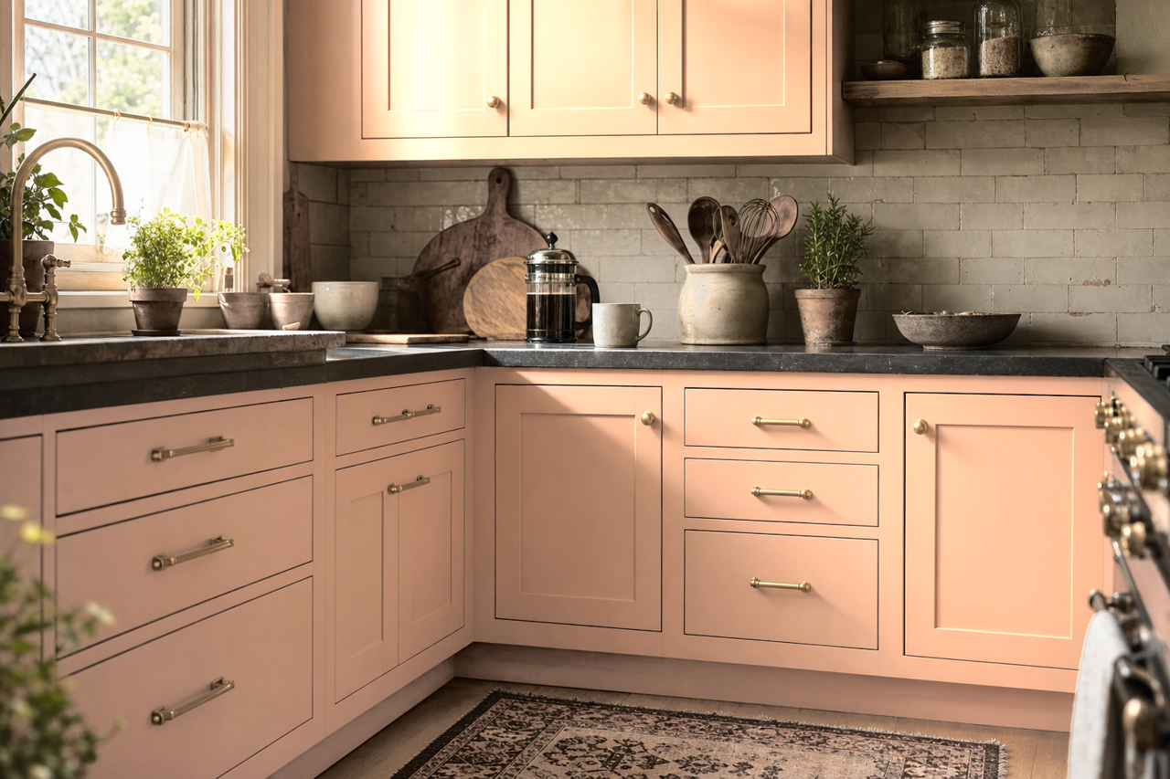 Cinnamon by Benjamin Moore on cabinets
