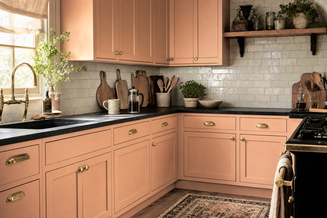 Baker's Dozen by Benjamin Moore on cabinets
