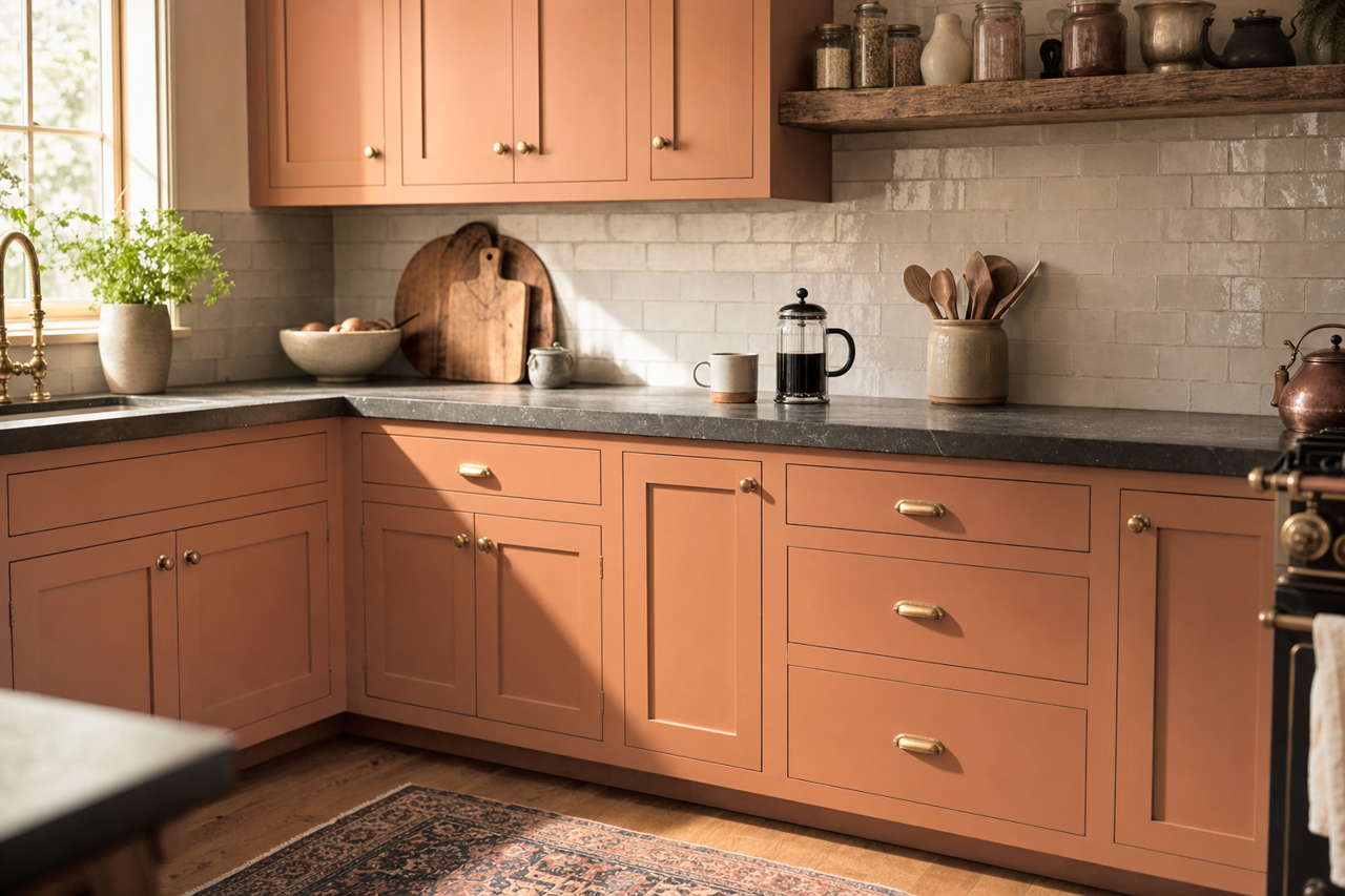 Suntan by Benjamin Moore on cabinets