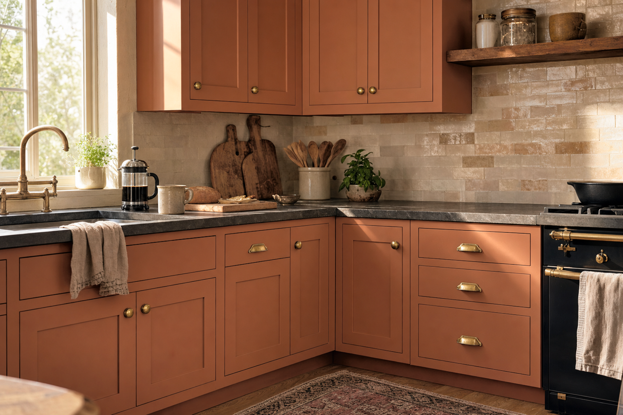 Copper by Benjamin Moore on cabinets