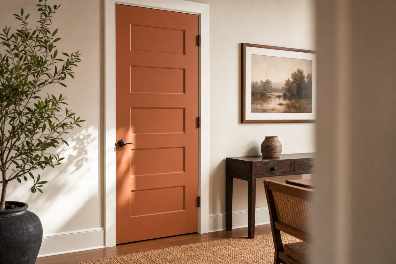 Copper by Benjamin Moore on interior-doors