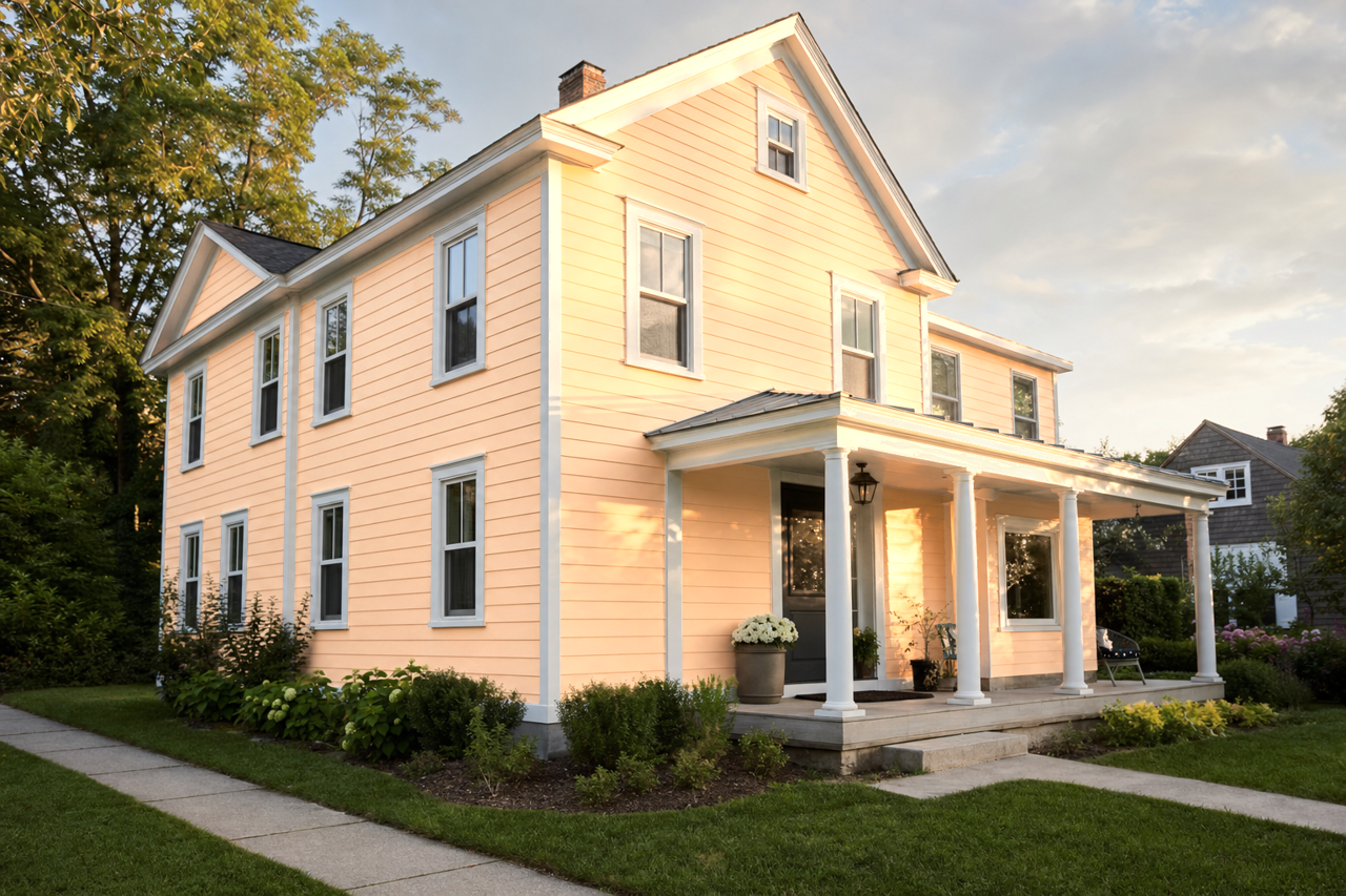 Orange Sherbet by Benjamin Moore on exterior