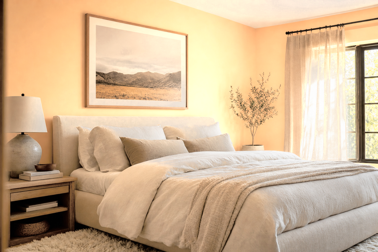 Orange Sherbet by Benjamin Moore on interiors