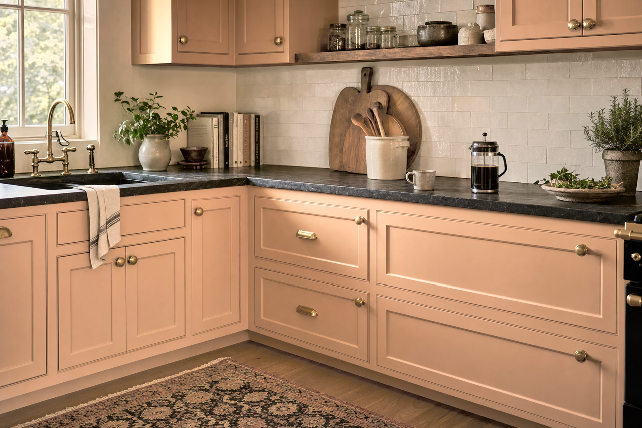 Grazing Fawn by Benjamin Moore on cabinets