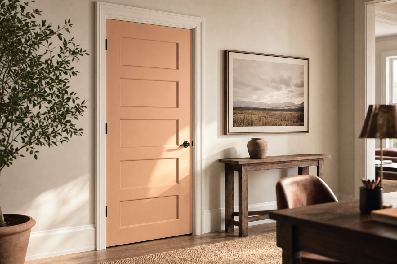 Grazing Fawn by Benjamin Moore on interior-doors