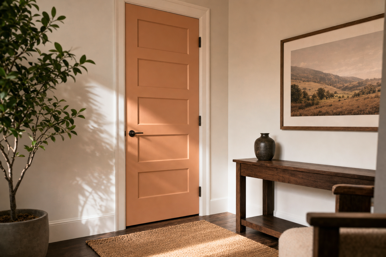 Potters Clay by Benjamin Moore on interior-doors