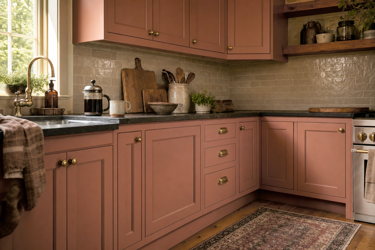 Coyote by Benjamin Moore on cabinets