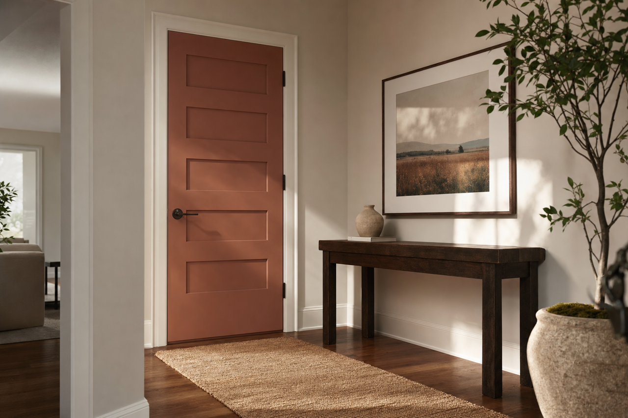 Abbey Brown by Benjamin Moore on interior-doors