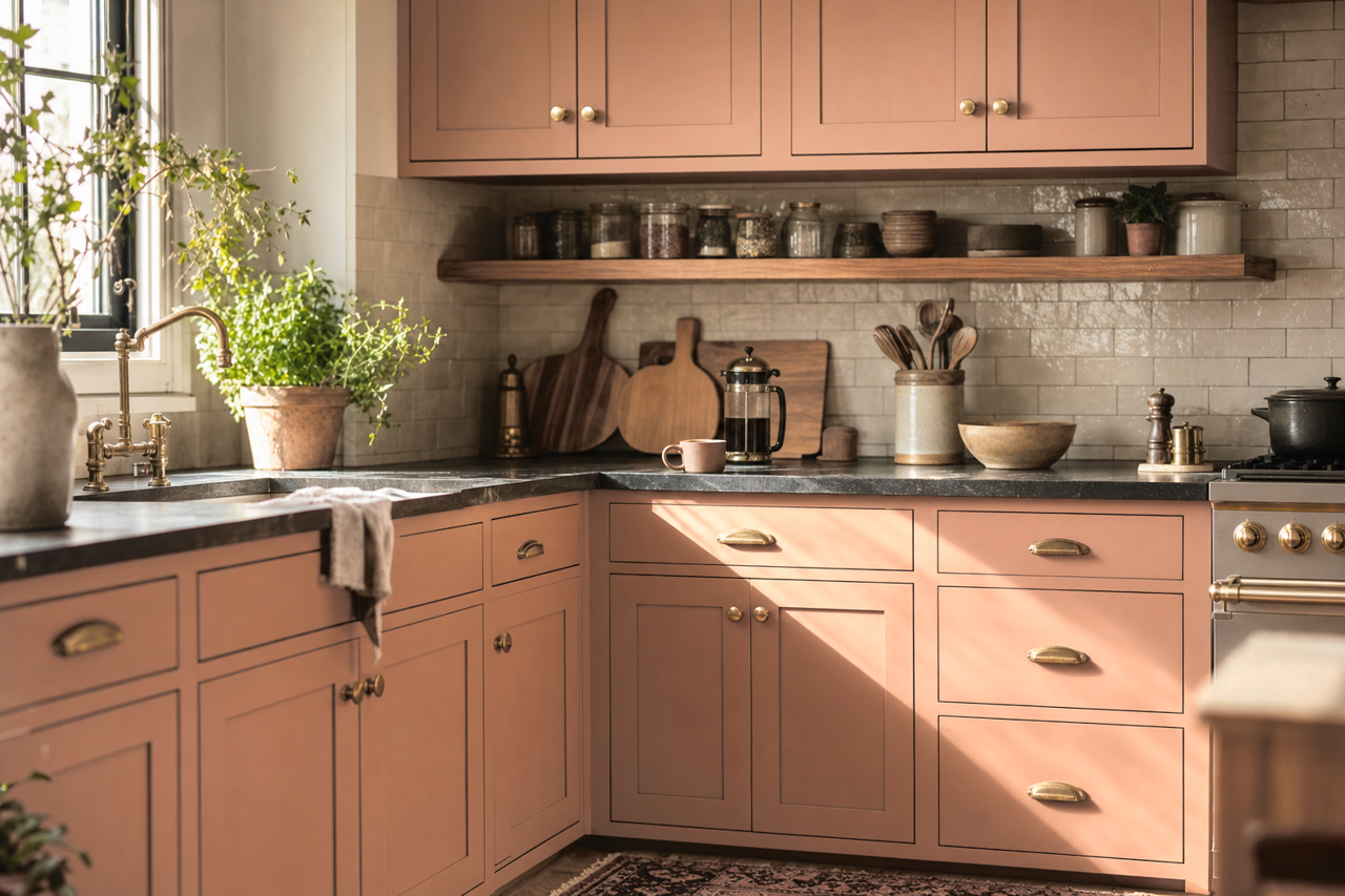 Roman Shade by Benjamin Moore on cabinets
