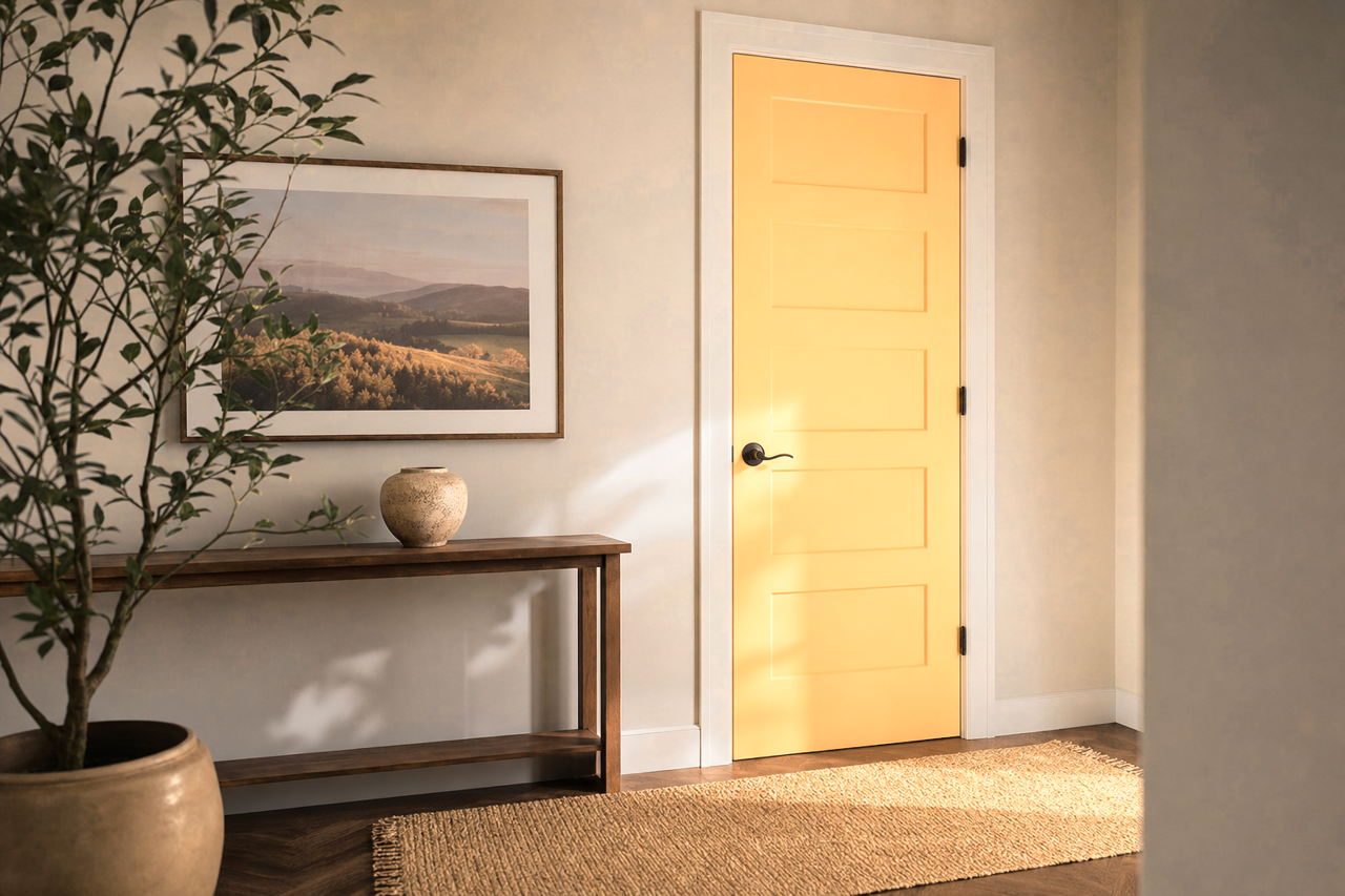 Citrus Blossom by Benjamin Moore on interior-doors