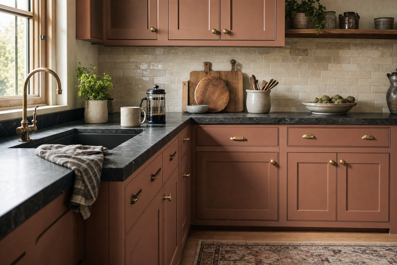 Oregon Trail by Benjamin Moore on cabinets