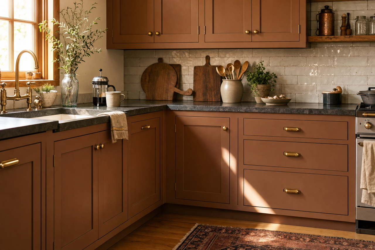 Fresh Brew by Benjamin Moore on cabinets