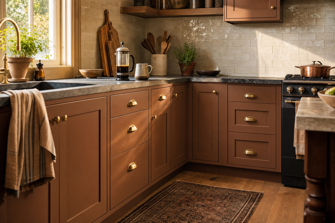Falcon Brown by Benjamin Moore on cabinets