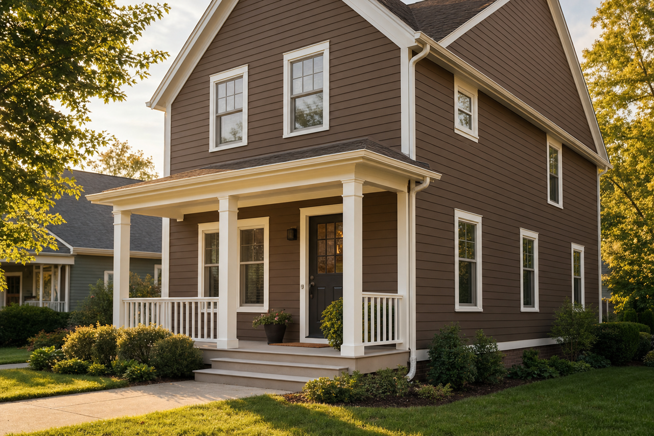 Falcon Brown by Benjamin Moore on exterior