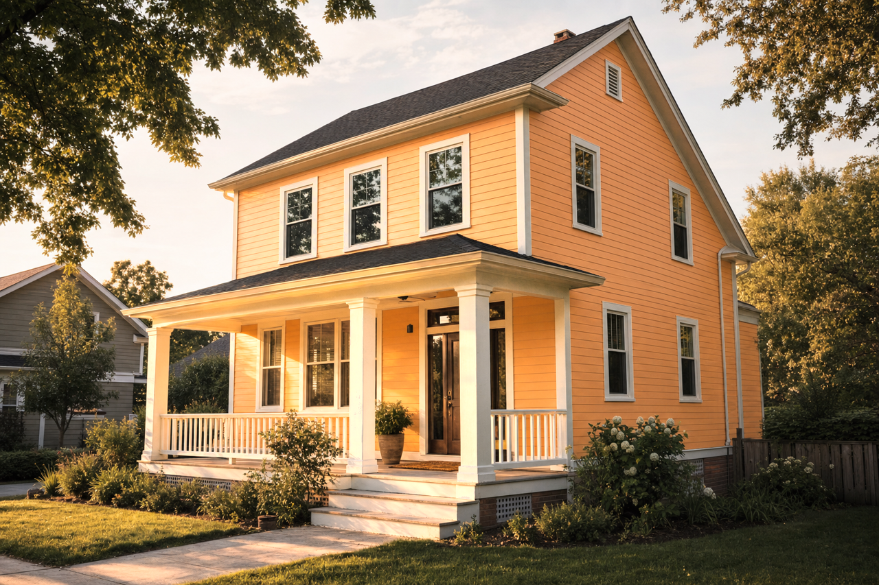 Orange Appeal by Benjamin Moore on exterior