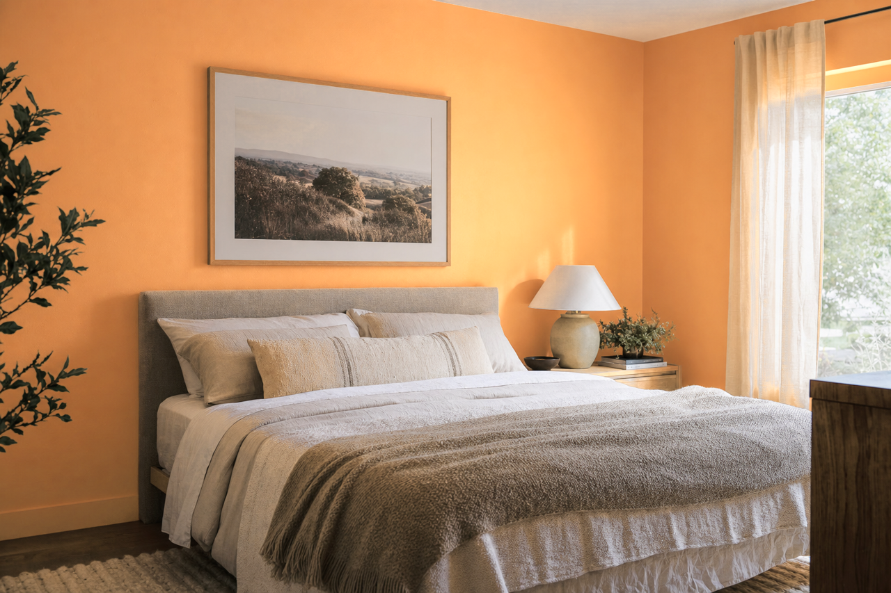 Orange Appeal by Benjamin Moore on interiors