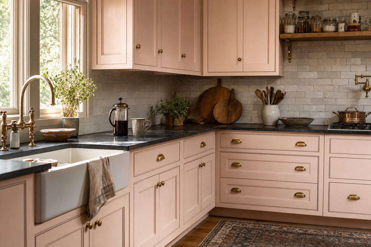 Morristown Cream by Benjamin Moore on cabinets