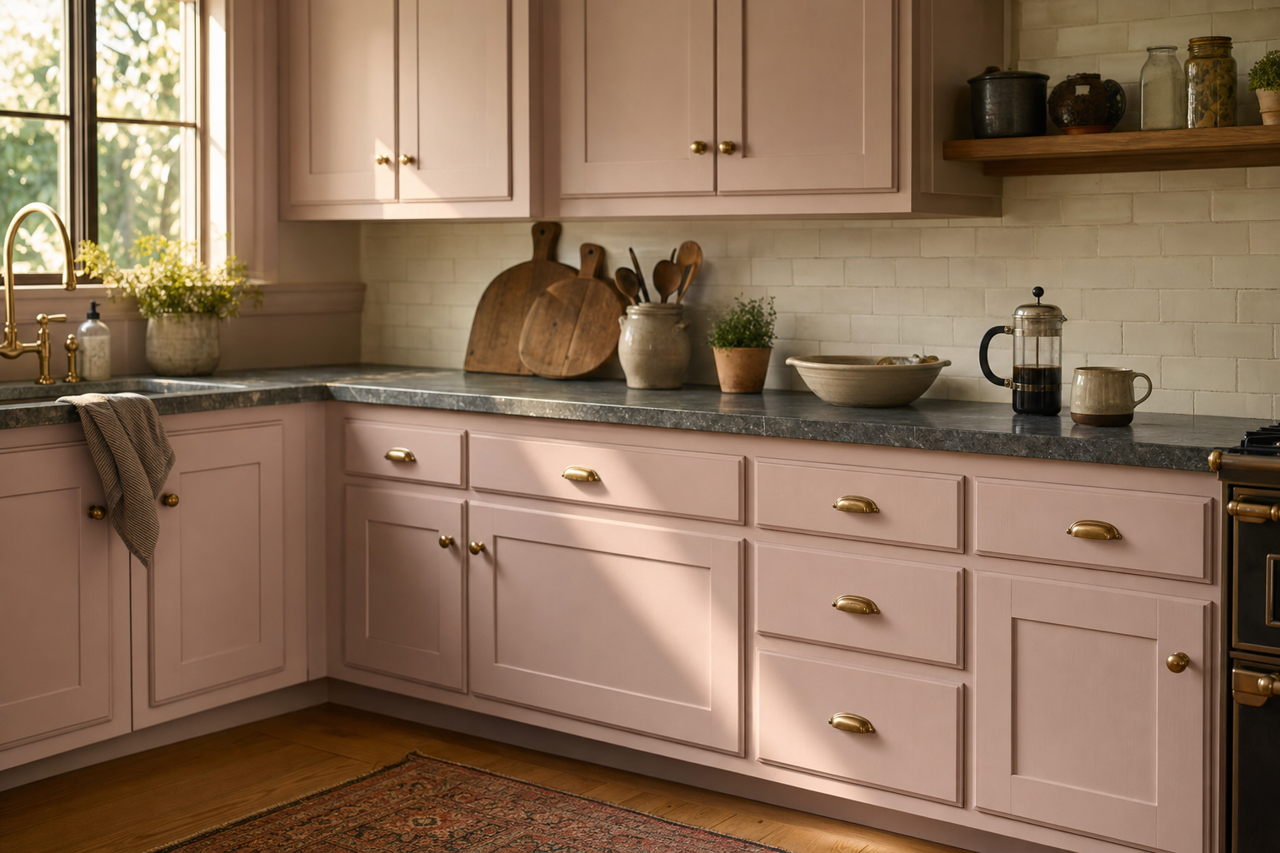 Homespun by Benjamin Moore on cabinets