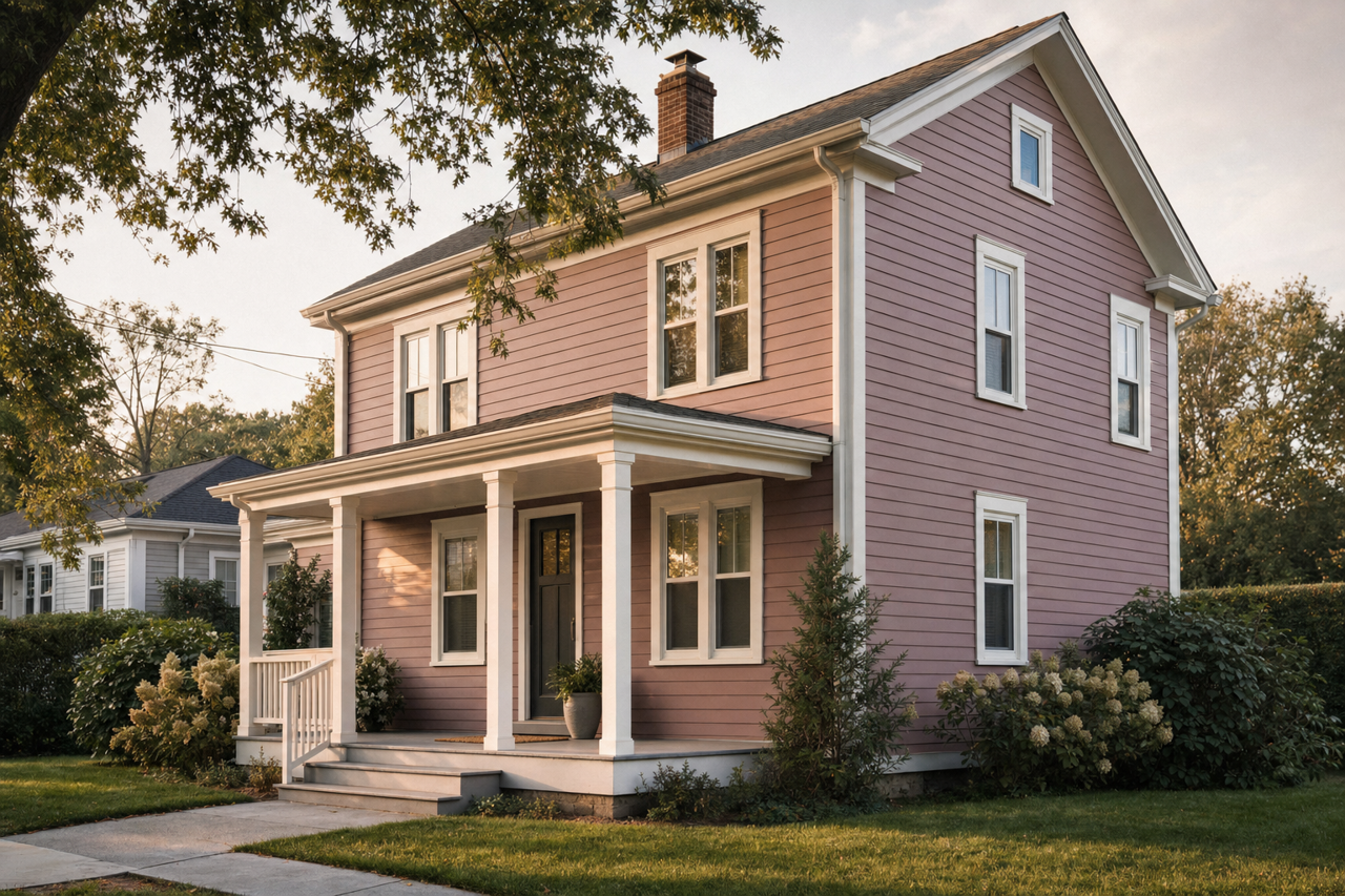 Mulberry by Benjamin Moore on exterior
