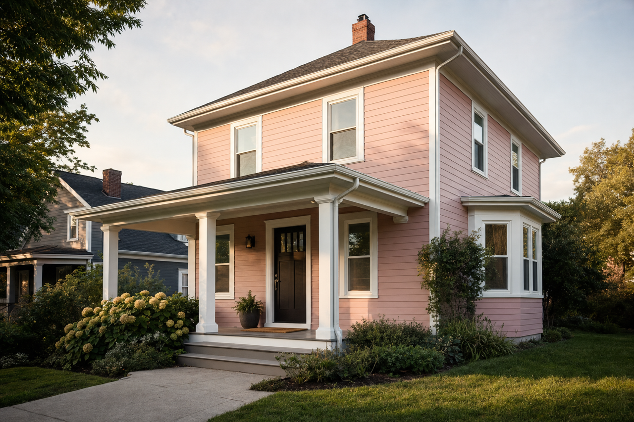 Pink by Benjamin Moore on exterior