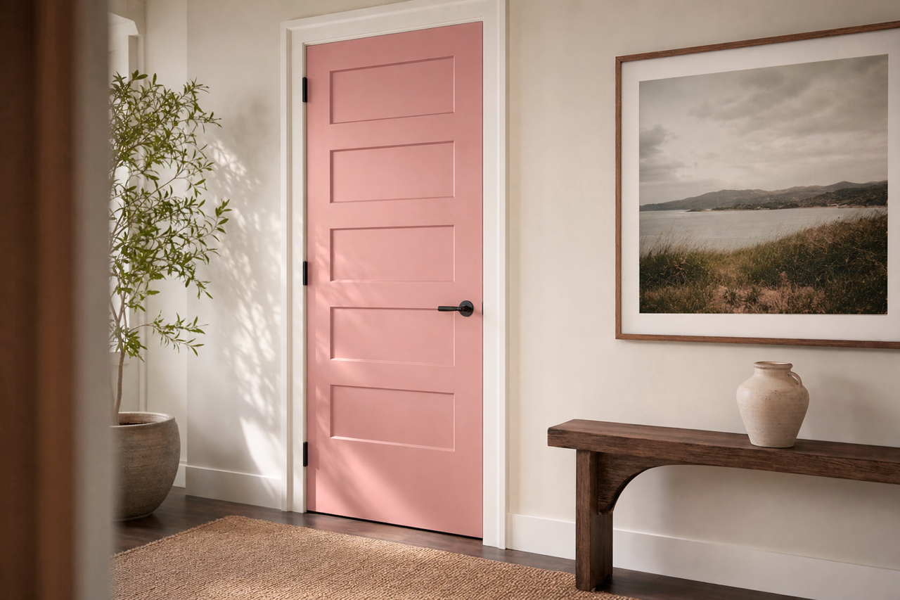 Amaryllis by Benjamin Moore on interior-doors