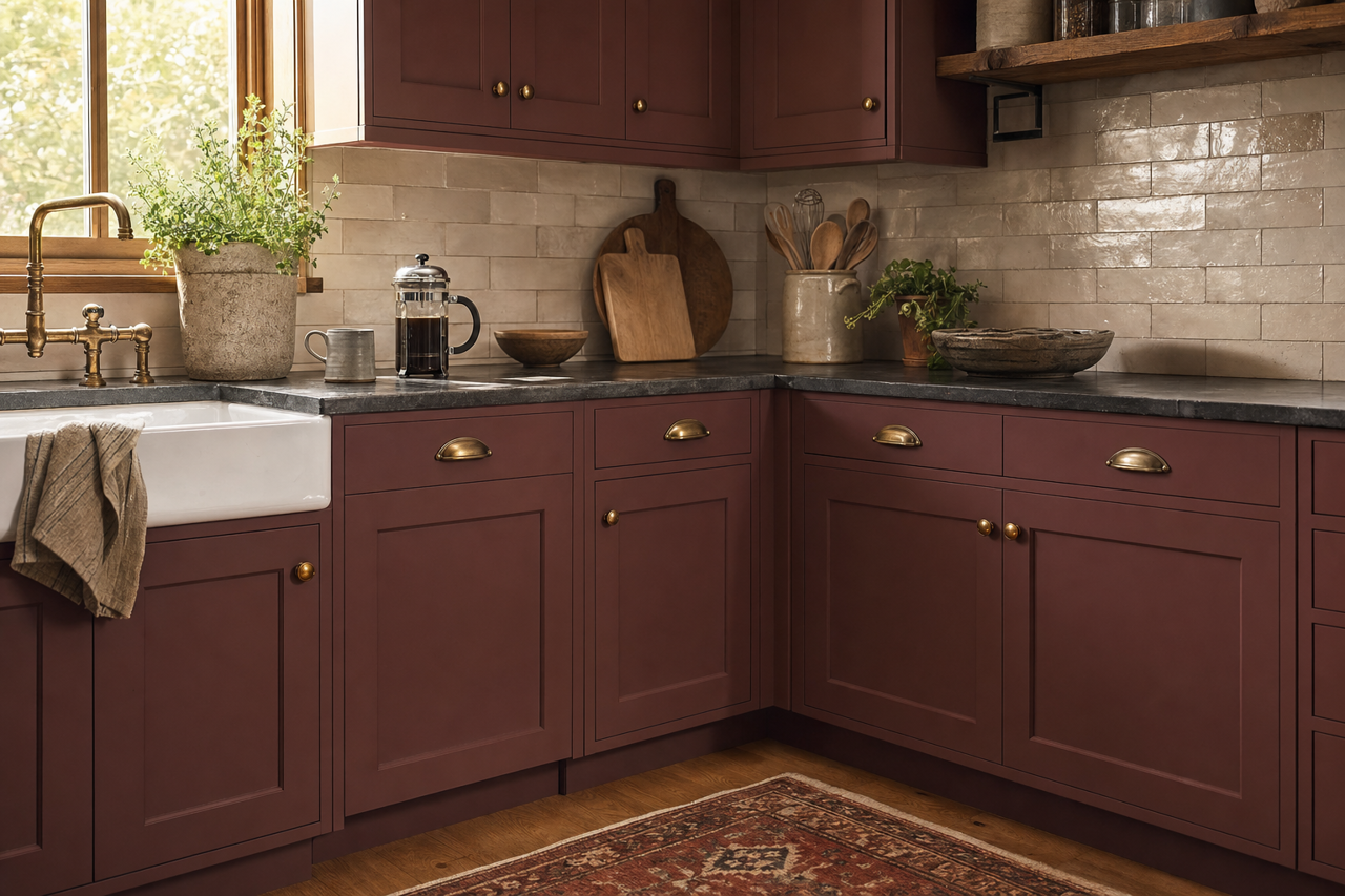 El Cajon Clay by Benjamin Moore on cabinets