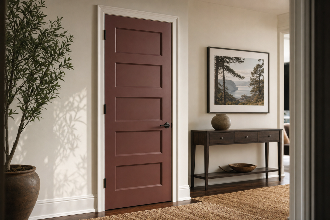 El Cajon Clay by Benjamin Moore on interior-doors