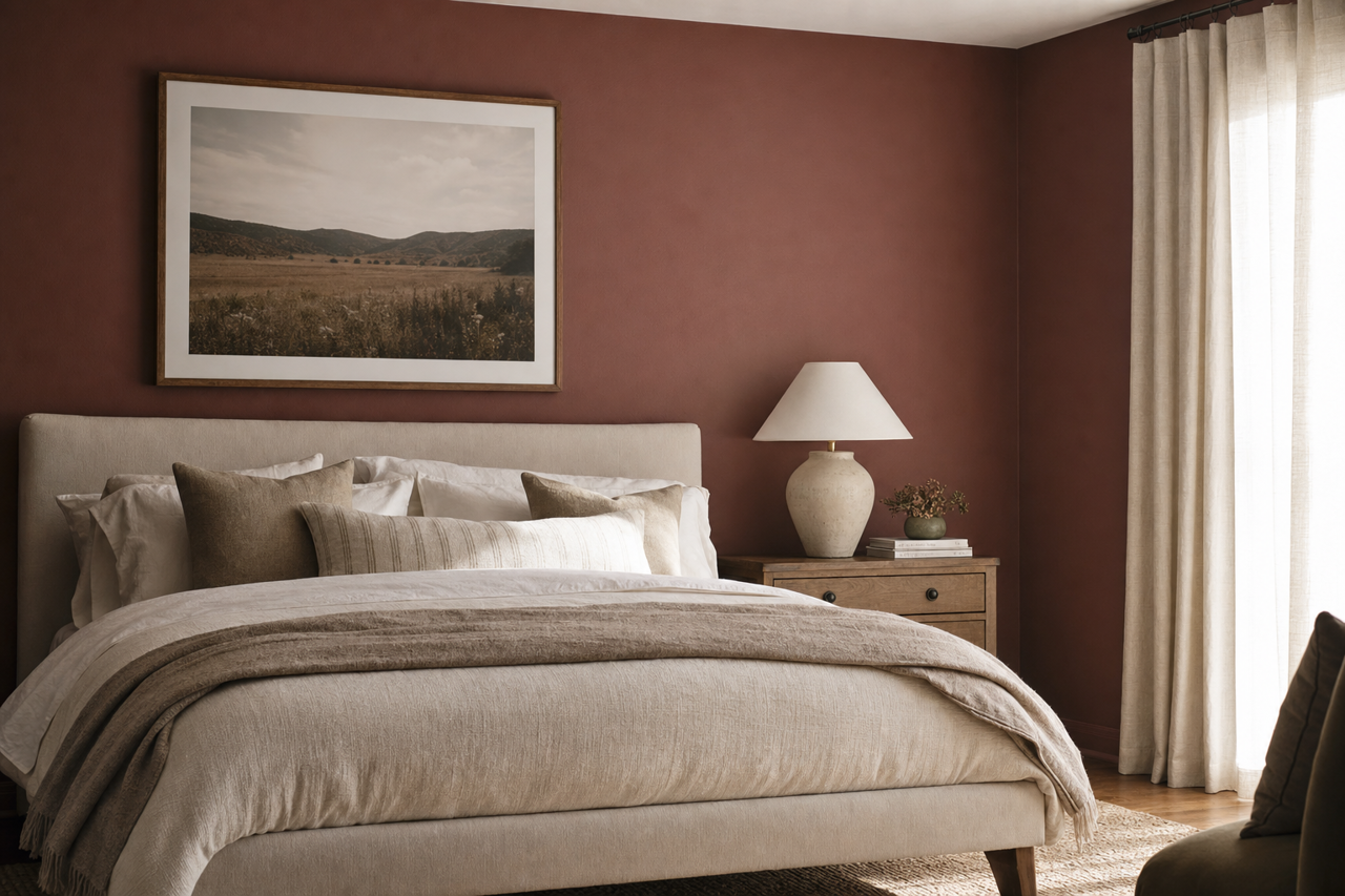 El Cajon Clay by Benjamin Moore on interiors