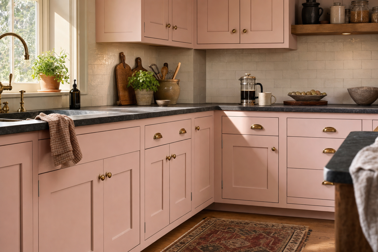 Paris Romance by Benjamin Moore on cabinets