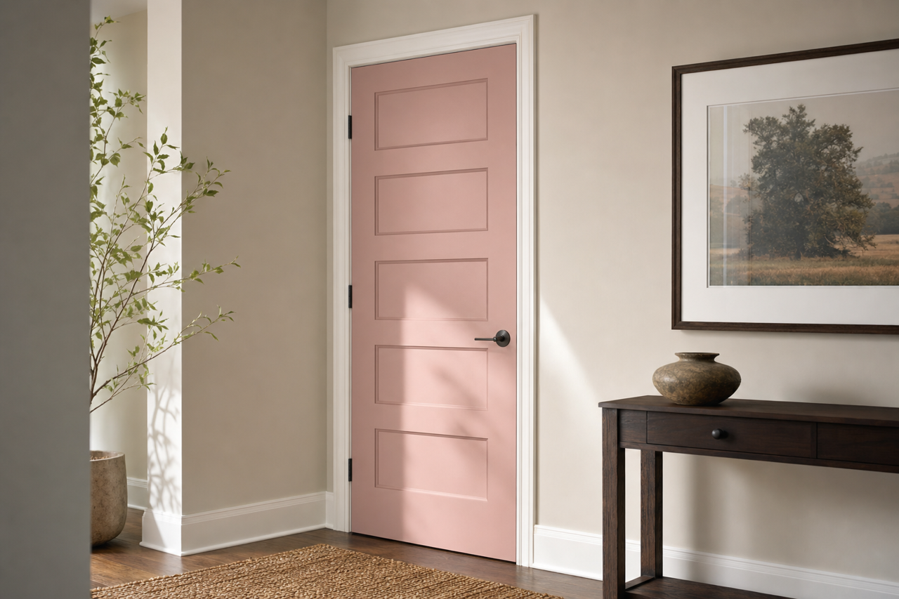 Mauve Mist by Benjamin Moore on interior-doors