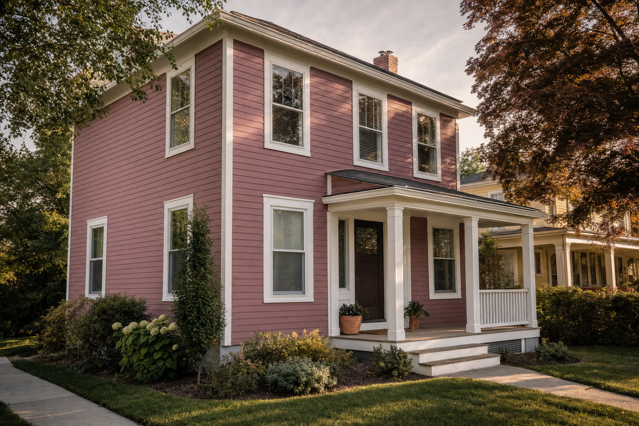 Deep Mauve by Benjamin Moore on exterior