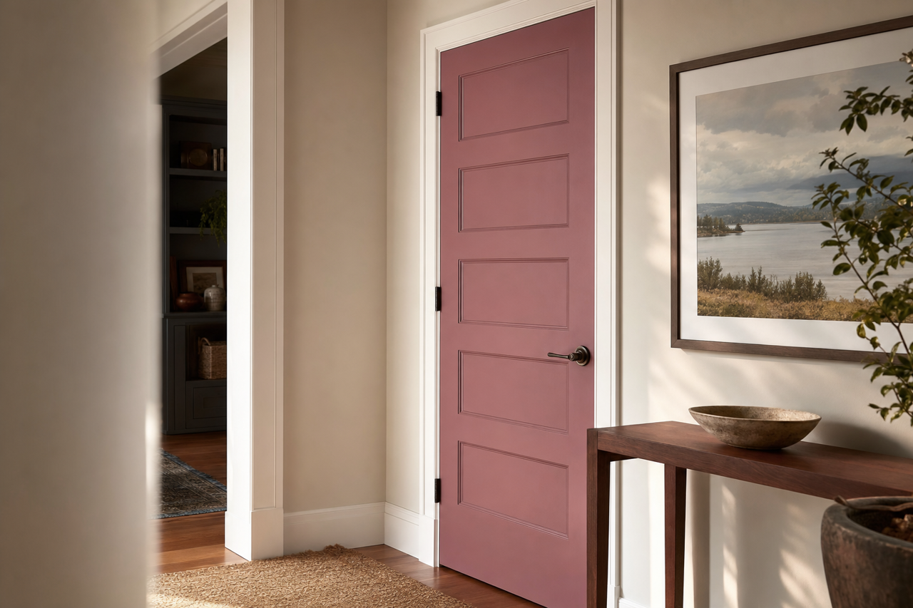 Deep Mauve by Benjamin Moore on interior-doors