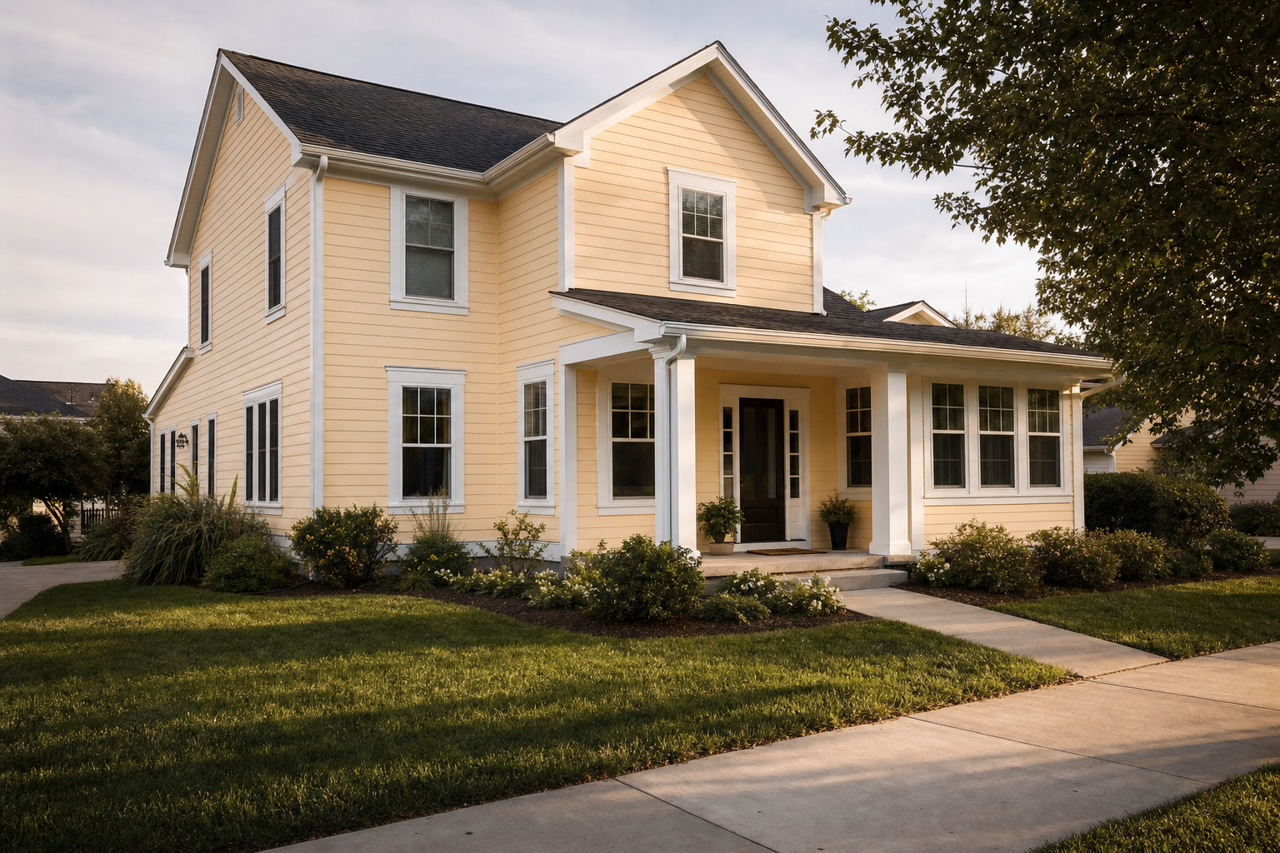 Peach by Benjamin Moore on exterior
