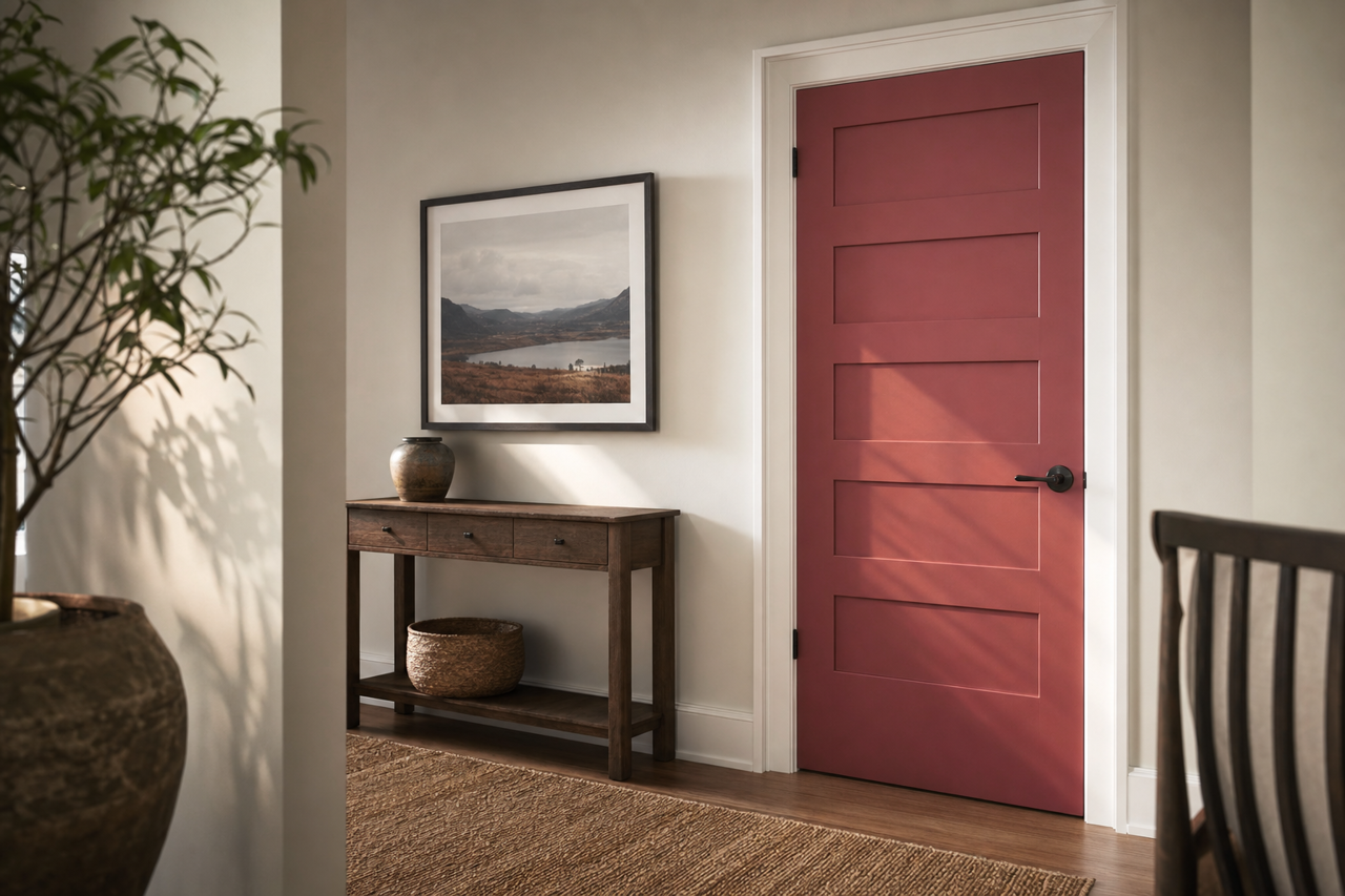 Warm Earth by Benjamin Moore on interior-doors