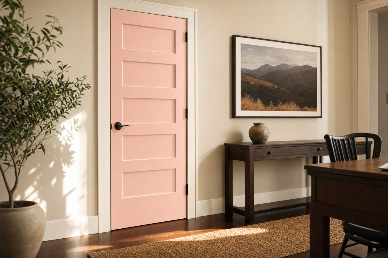 Rose by Benjamin Moore on interior-doors